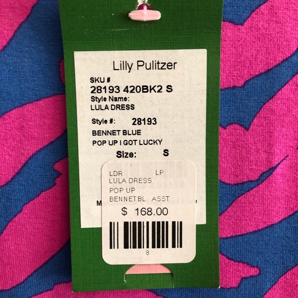 Blue and pink Lily Pulitzer 3/4 sleeve dress - Picture 3 of 3